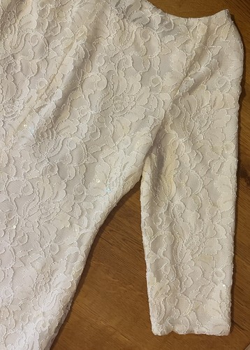 Ralph Lauren Dress Ivory Lace 3/4 Sleeve Dress White Size 8 - Picture 11 of 21