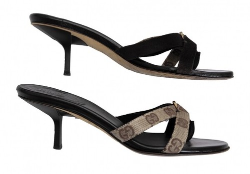GUCCI GG Canvas Heels Sandal Size 35.5(K-133403) - Picture 3 of 12