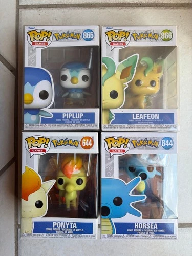 Funko Pop! Games Pokemon Bundle of 4 Horsea Piplup Leafeon Ponyta