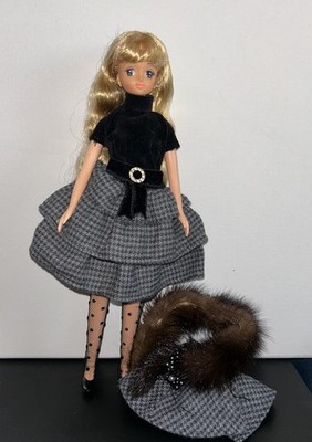 Vintage 1986 Oike Eriena Doll With Mink Stole Japan Takara Jenny Licca