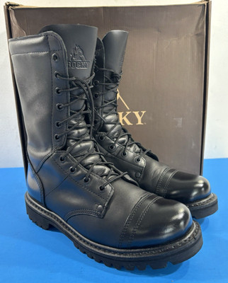 NIB 8 W ROCKY MENS 2090 SIDE ZIPPER 10'' JUMP BOOTS BLACK FREE SHIPPING