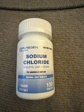 Puregen Sodium Chloride Tablets Normal Salt 1 GM 1000 mg 100 Tablets