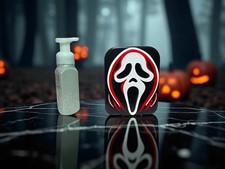 3D-Printed Ghostface Soap Dispenser Cover | Horror Fan Halloween Bathroom Decor