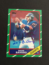 MARK BAVARO 1986 TOPPS #144  AUTOGRAPHED ROOKIE CARD  W/INSCRIPTION JSA. rookie card picture