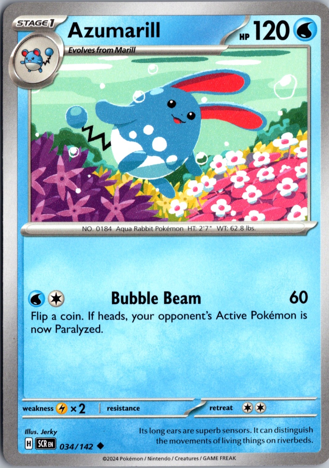 Azumarill Normal Uncommon SV07: Stellar Crown 034/142 NM