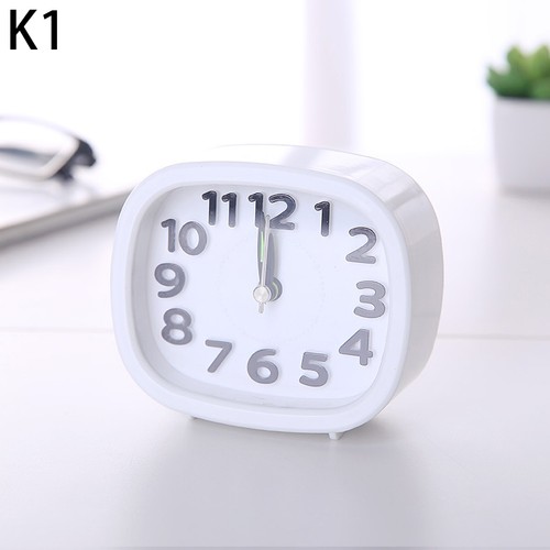 Portable Square Round Alarm Clock Small Silent Table Alarm Clock Wake Up Cloc TO - Picture 13 of 16