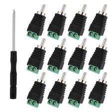 12Pack RCA to Speaker Wire Adapter, Speaker Wire to RCA Adapter, AV Screw Ter...