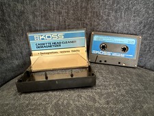 Vintage KOSS Cassette Head Cleaner Demagnetizer Kit w/ Cassette Case - Works