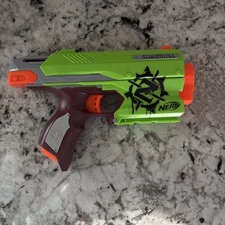 Nerf Zombie Strike Sidestrike Blaster Dart Gun Toy Green Pistol Tested