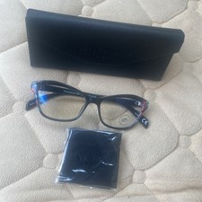 Prive Revaux The Diamond Blue Light Glasses Readers Black Floral With Case NEW