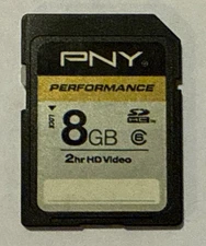 PNY Performance 8G SDHC 2 Hour HD Video SD Memory Card