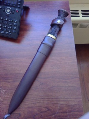 Celtic Scottish Dagger Dirk Hand Carved Used full tang with removable belt loop