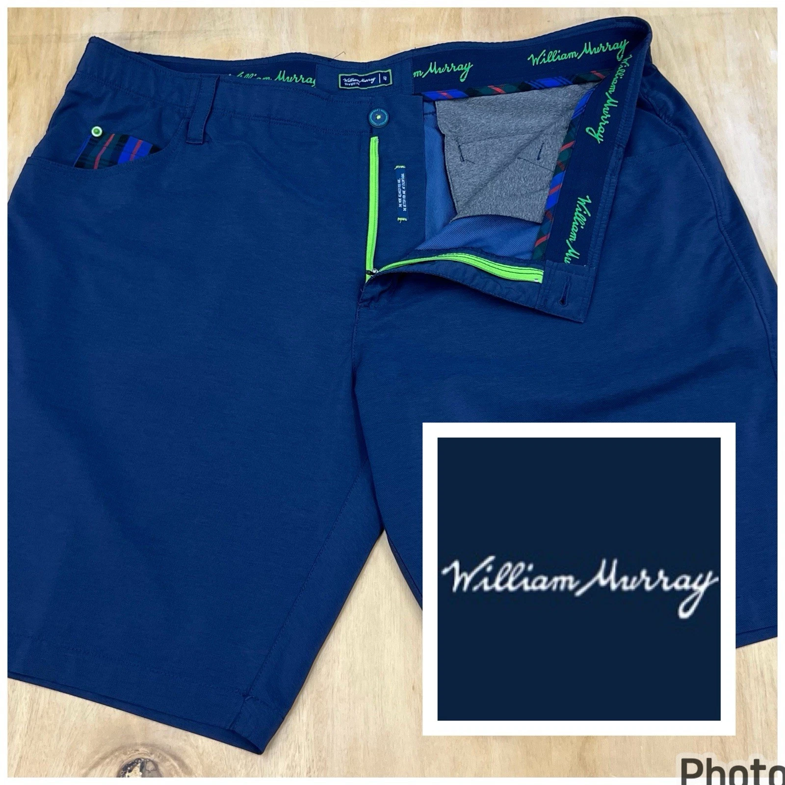 William Murray Golf Shorts Mens 40x10 Classic Fit Wicking Performance Navy