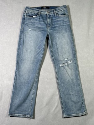 Hudson Women's Blue Denim Jeans Nico Straight Fit Light Wash Distressed~ 27