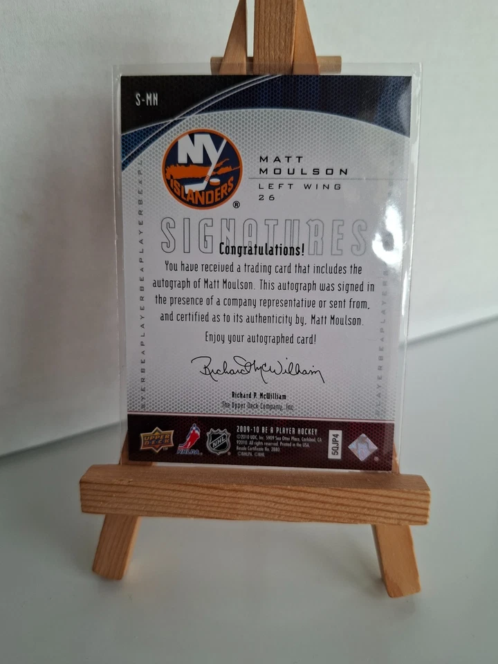 Matt Moulson Be aPlayer Hockey 2009-10 Signatures Autograph NY Islanders - Bild 2 von 2