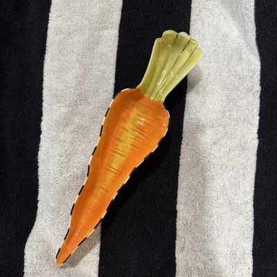 MacKENZIE CHILDS Htf Carrot DISH 11''x 2'' Perfect Retired Ceramic Serving Bowl