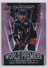 2023-24 Upper Deck Ovation World Premiere Pink 14/49 Adam Fantilli #WP-14 1kx2