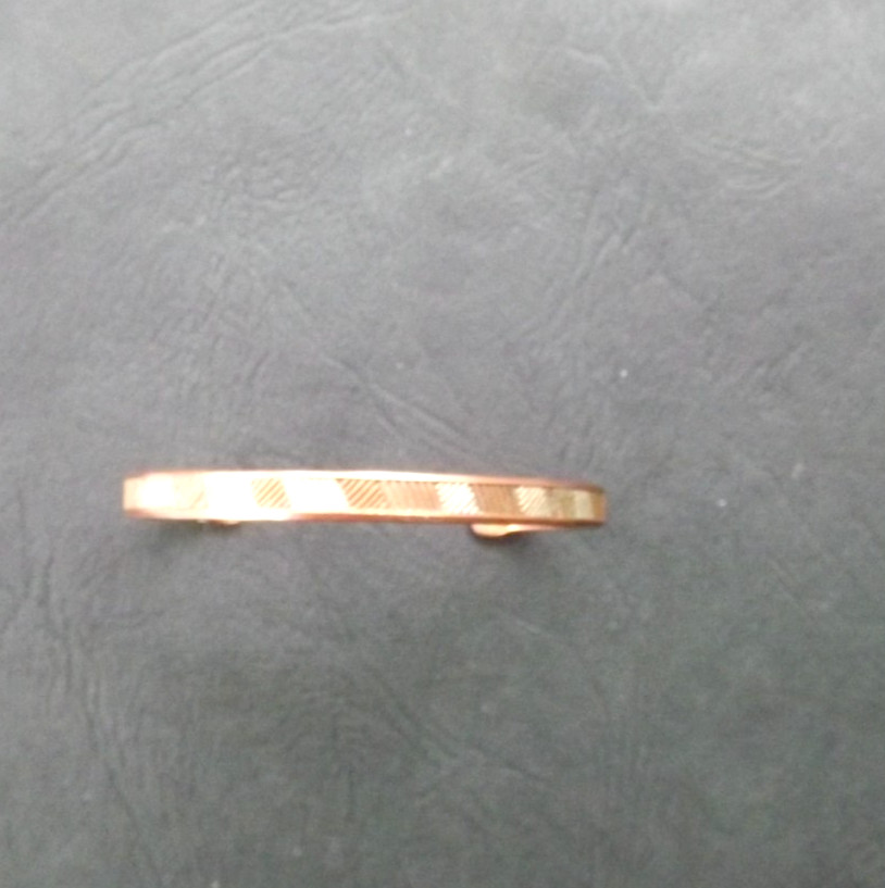 Handcrafted adjustable copper cuff bangle, stampe… - image 1