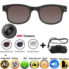 Smart glasses bluetooth with 8MP camera and earphone and music player