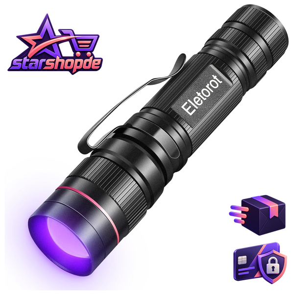 UV Taschenlampe LED 395Nm Fokussierbar 3 Modi Schwarzlicht Lampe-image