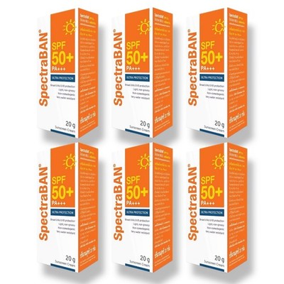 6x20g SpectraBAN Sunscreen SPF50+ Water Resistant UV Ultra Protect Outdoor Beach