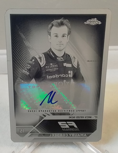 2023 Topps Chrome F1 Printing Plate Black Auto 1/1 Amaury Cordeel