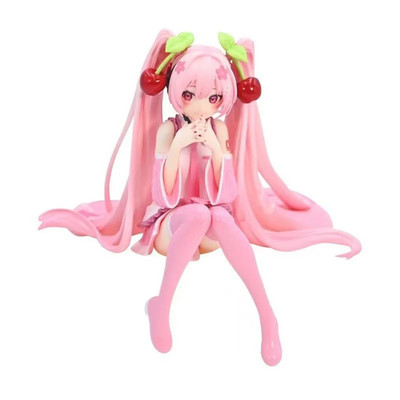 Hot Hatsune Miku Anime Figure Pink Dress Model Action Figures Toys Cherry Pink P