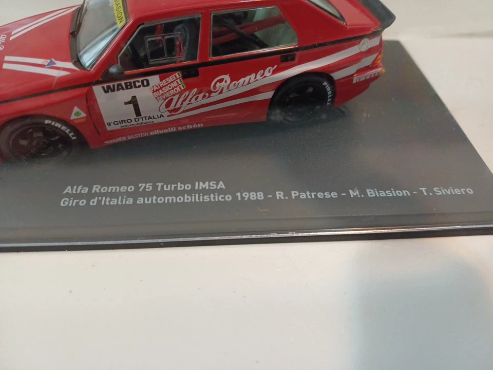 217 1/43 Alfa Romeo 75 Turbo IMSA Giro D'italia 1988 Centauria Altaya Panini Ixo - Immagine 2 di 4