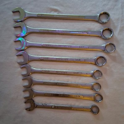 Evercraft Jumbo Wrenches 2'' Lot of 7 + Bonus 1-1/4'' Craftsman