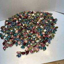 Sewing  Craft Mini Satin Ribbon Roses 100s Pink Blue Peach Teal Red Beige