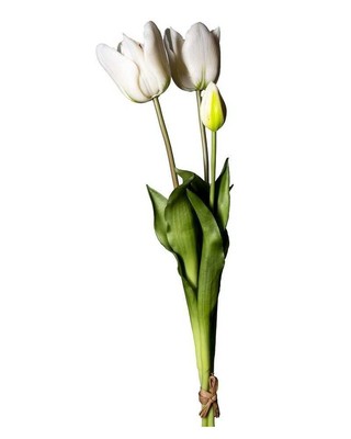 Fiori artificiali, tulipani artificiali, fiori come veri tulipani, altezza 30 cm, con vaso in ceramica, pianta artificiale decorativa
