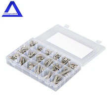 245PCS M6 M8 M10 Stainless Steel Flanged Bolts and Nuts Kit,15 Most Common Sizes