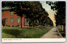Hanover PA View of Stock Street Pennsylvania 1909 Postcard K36