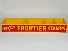 Vintage WE GIVE FRONTIER STAMPS trading stamps coin tray grocery general store