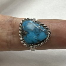 925 Sterling Silver Vintage Native American Turquoise Ring