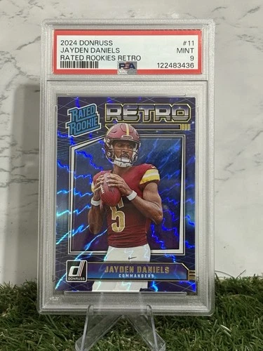 2024 PANINI DONRUSS RATED ROOKIES RETRO #11 JAYDEN DANIELS ROOKIE RC PSA 9