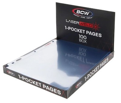 (100 Count) BCW LaserWeld  1-Pocket Document Page for 8 1/2'' x 11'' Pages