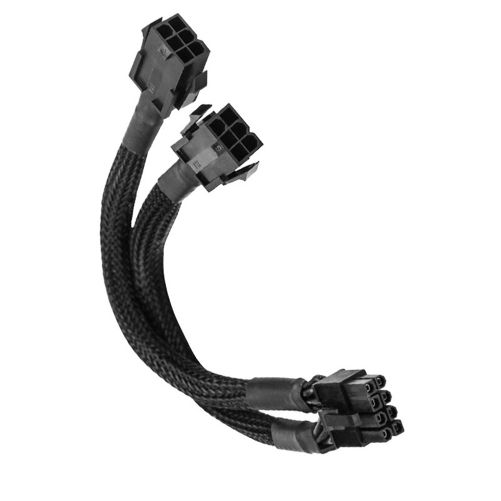 4X Dual 6 Pin Female to 8 Pin Male GPU Adapter Cable Braided Sleeved 20cm USA