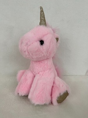 FAO SCHWARZ - Pink & Gold Glitter Unicorn 8'' Plush Stuffed Animal Super Soft LNC