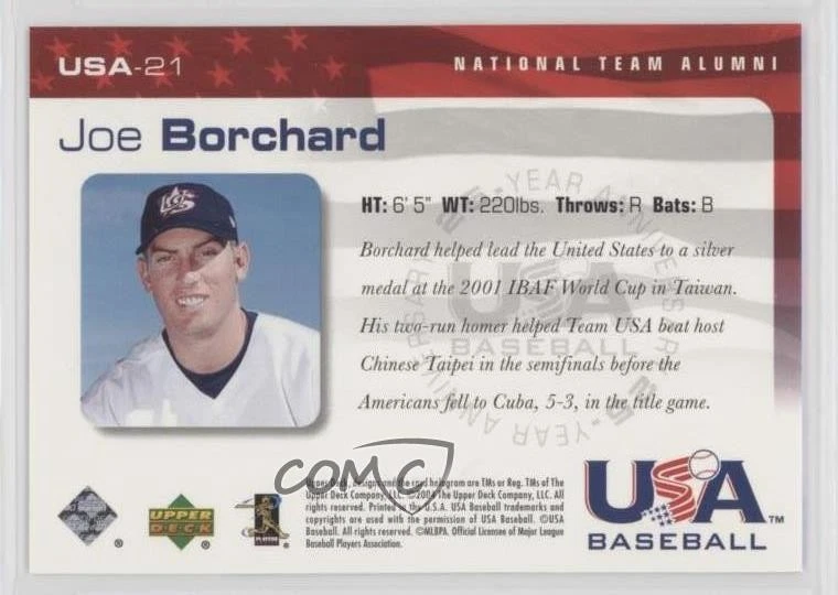 2004 Upper Deck USA Baseball 25-Year Anniversary Joe Borchard #USA-21 - Image 2 of 2