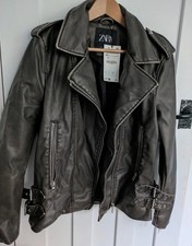 Giacca donna stile pelle marrone Zara