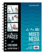 Grumbacher Mixed Media Paper Pad, 10"x7.75" 50 Sheets, Acid-Free, Art Projects