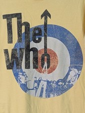 2008 Live Nation THE WHO T Shirt Mens Medium Yellow Distressed Rock Music Retro