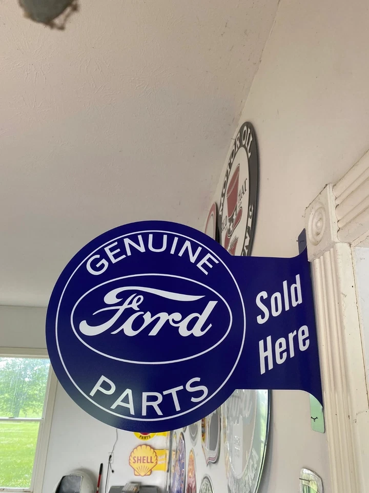 Ford Genuine Parts Metal Flange Sign – Garage Wall Decor – Man Cave | Free Ship - Image 4 of 4