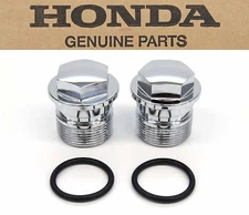 Genuine Honda Chrome Fork Bolt Caps CB450 500 550 750 MT XL CR250 (See Notes)H13