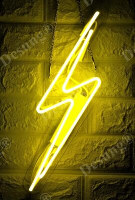 Thunderbolt Lightning Flash Acrylic Neon Lamp Sign 14'' Glass Light Decor EX125