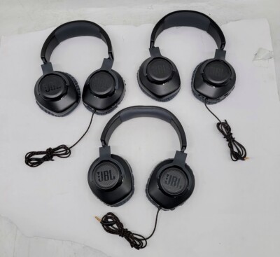 LOT OF 3 JBL Free WFH Wired Over-Ear Headset - Black TESTED -NO MICS