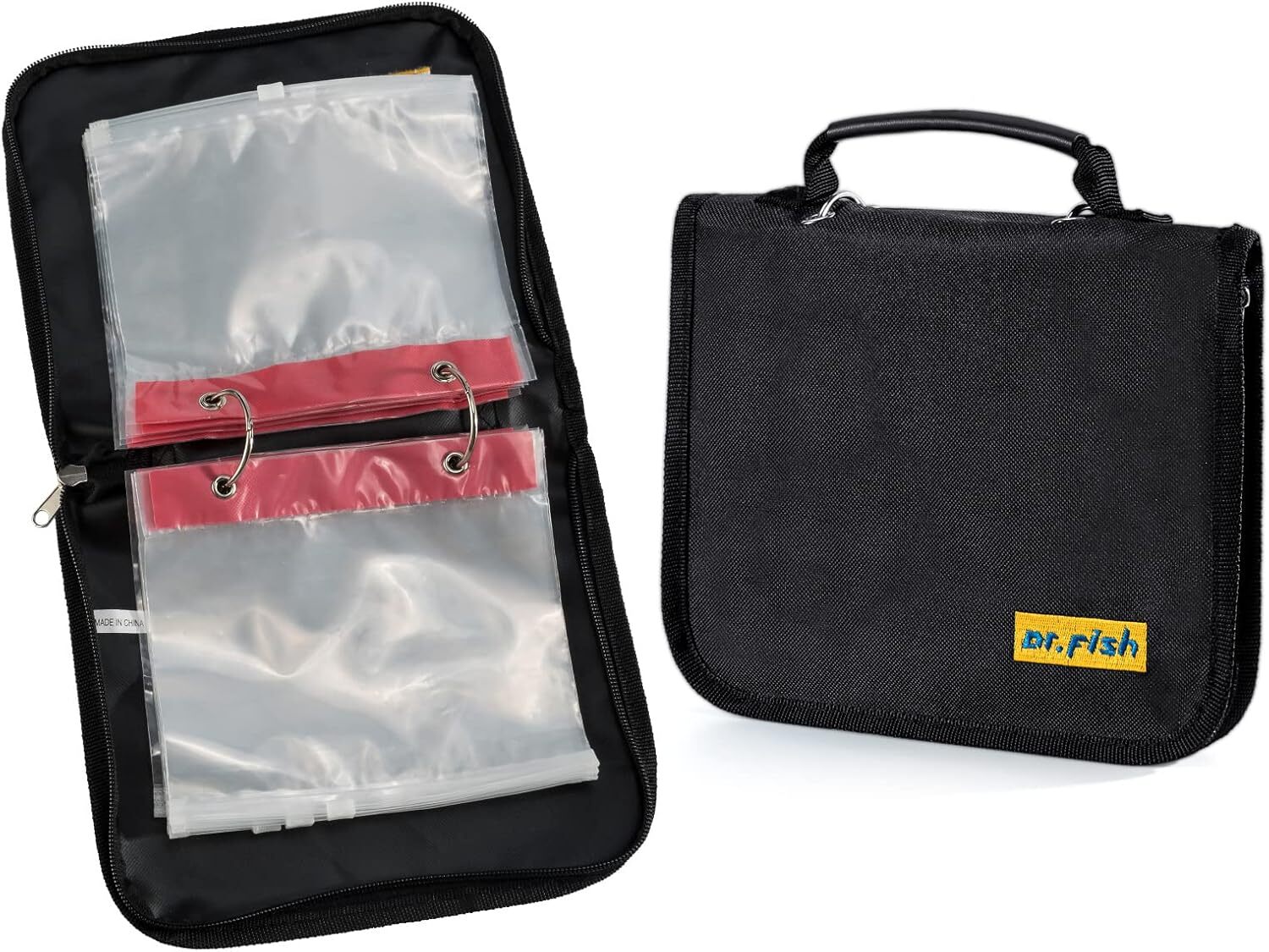 Dr.Fish Soft Bait Binder 10 Pieces PVC Bag Fishing Lure Storage Tackle... 