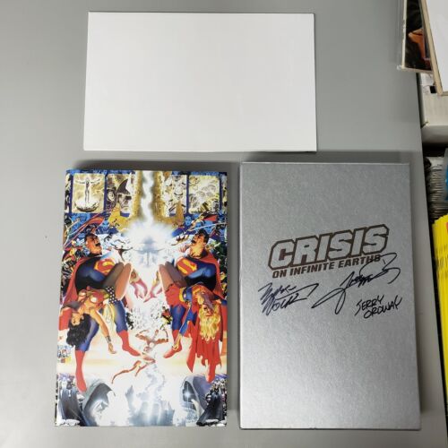 Crisis on Infinite Earths HC Slipcase 3X Signed George Perez Wolfman with Poster - Picture 1 of 12