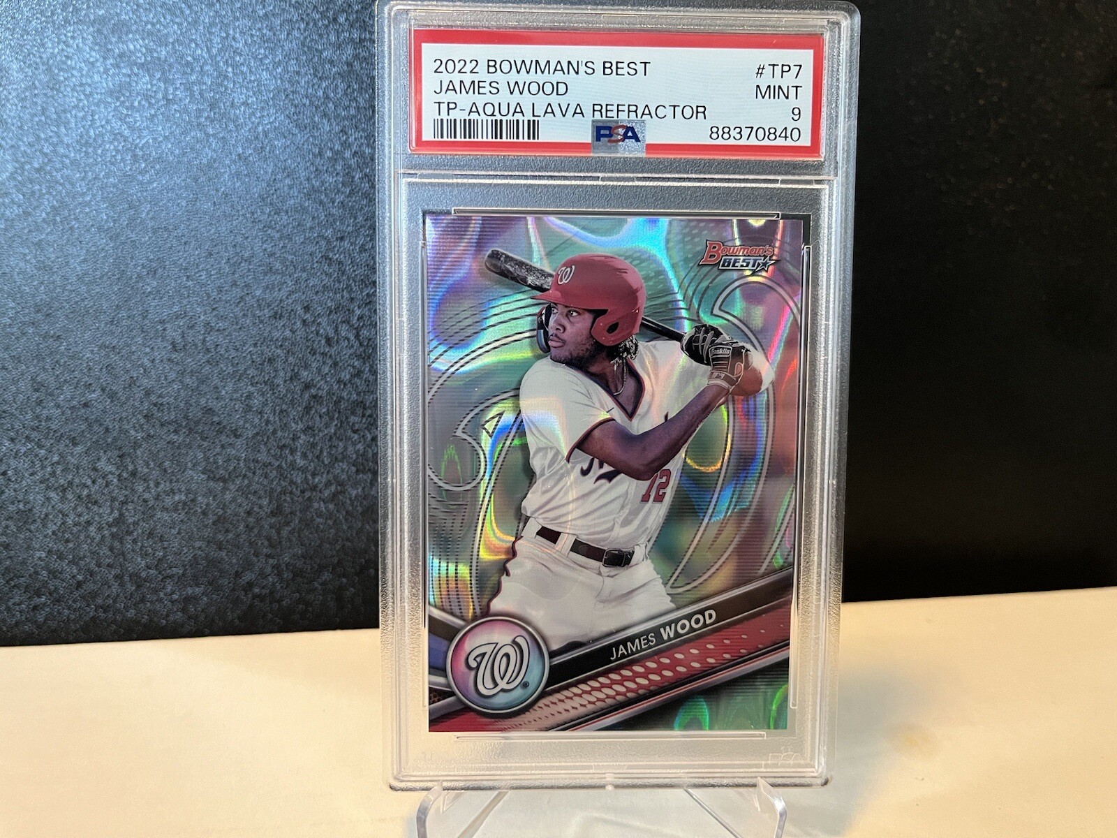 2022 Bowman's Best Aqua Lava Refractor /199 James Wood #TP7 PSA 9 Mint